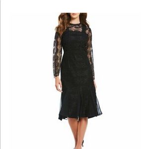 Antonio Melani black lace midi dress NWT